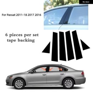 ポリッシュピラー ポスト VW ポロ MK6 ポロ 5ドア ハッチバック ゴルフ 6 MK6 パサート ウィンドウ トリム カバー BC コラム ステッカー - For Passat 2011-2018