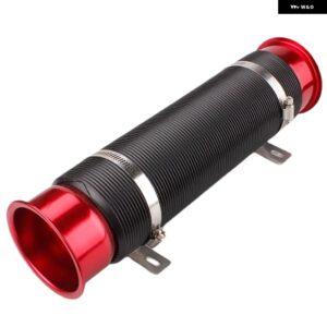 76MM 冷気ターボ吸気インレット パイプ フレキシブルダクト チューブ ホースコールドフィードダクト パイプ - Red