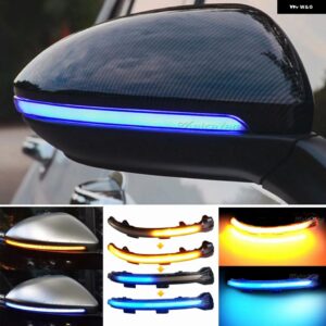 スタイリング 2個 サイドミラー インジケーター ダイナミックウインカー LED ウィンカーライト VW ゴルフ 7 MK7 7.5 GTI R SPORTSVAN TOURAN L II - Smoked Blue light