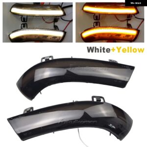 LED ブルー ダイナミックウィンカー ウインカーシーケンシャルサイドミラー インジケーター ライト VW ゴルフ 5 GTI ジェッタ MK5 パサート B5.5 B6 - White-Yellow