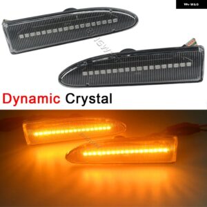 フロント ダイナミックウィンカー サイド マーカーライト 流れる アンバー LED信号シーケンシャルランプJAGUAR X-TYPE 2002-05-2009 - Dynamic Crystal Type