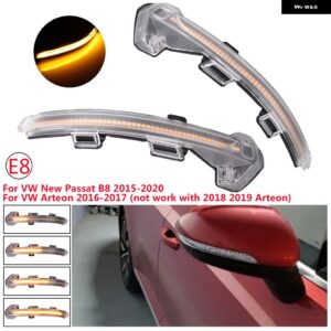 VW パサート B8 2015-2020 ARTEON 2016 2017 ゴルフ 8 GTE ダイナミック LED ウィンカーライト サイドミラー インジケーター シーケンシャルウインカー - Crystal