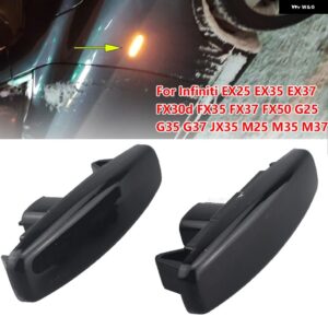 2個 LED ダイナミックサイドマーカー ウィンカーライト インフィニティ EX25 EX35 EX37 FX30D FX35 FX37 FX50 G25 G35 G37 JX35 M25 M35 M37 - Dynamic Smoked Type