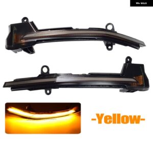 SEAT ATECA 5D 2016-2021 FR TARRACO ダイナミック ターン シグナル LED サイド ウイング バックミラー インジケーター ウインカー シーケンシャル ライト - Smoke Black-Yellow