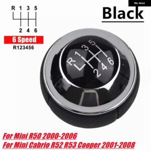 25117542272 ギア シフト ノブレバー シフター ミニ R50 2000-2006 カブリオ R52 R53 クーパー 2002-2008 - 6 Speed Black Cover