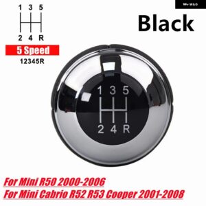 25117542272 ギア シフト ノブレバー シフター ミニ R50 2000-2006 カブリオ R52 R53 クーパー 2002-2008 - 5 Speed Black Cover