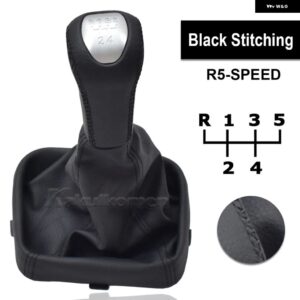 LADA VAZ 2113 2114 2115 マニュアル 5速 車スティック ギア シフト ノブレバーハンドボールレザーゲートル ブーツ 襟ケース - Black line