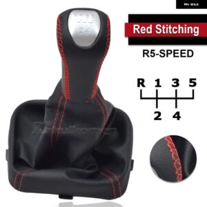 LADA VAZ 2113 2114 2115 マニュアル 5速 車スティック ギア シフト ノブレバーハンドボールレザーゲートル ブーツ 襟ケース - red line