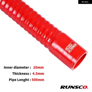 ID16 18 20 25 28MM シリコンフレキシブルホース水ロード管 ラジエーター チューブ 吸気高圧ゴムジョイナー パイプ 青赤黒 - Red-ID-20mm