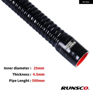 ID16 18 20 25 28MM シリコンフレキシブルホース水ロード管 ラジエーター チューブ 吸気高圧ゴムジョイナー パイプ 青赤黒 - Black-ID-25mm