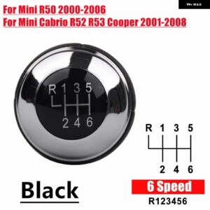 ギア シフト ノブレバー シフター ミニ R50 2000-2006 カブリオ R52 R53 クーパー 2002-2008 25117542272 - 6 Speed Black Cover