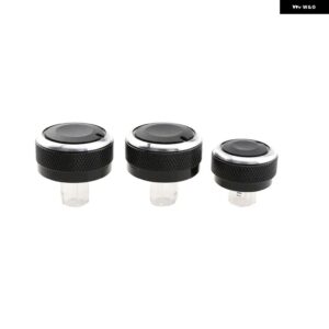 3ピース エアコン 熱 制御 スイッチノブ AC ノブ VW ジェッタ MK6 ボラ ゴルフ 5 ティグアントゥーランパススタ B6 B7 シュコダ オクタビア - black