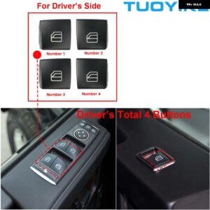 インテリア マスター 運転席 助手席 ウィンドウ リフト レギュレーター プッシュ スイッチ ボタン トリム BENZ C / E / G W204 W212 W218 W164 W166 W463 - Driver All 4 Buttons