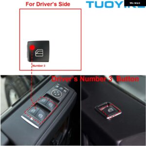 インテリア マスター 運転席 助手席 ウィンドウ リフト レギュレーター プッシュ スイッチ ボタン トリム BENZ C / E / G W204 W212 W218 W164 W166 W463 - Driver Number 3