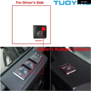 インテリア マスター 運転席 助手席 ウィンドウ リフト レギュレーター プッシュ スイッチ ボタン トリム BENZ C / E / G W204 W212 W218 W164 W166 W463 - Driver Number 4