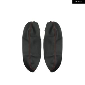 アキュラ RL 2005-12 スタイリング 2個 フロントドア アームレスト パネル マイクロファイバーレザーカバー 装飾 - Black-red line