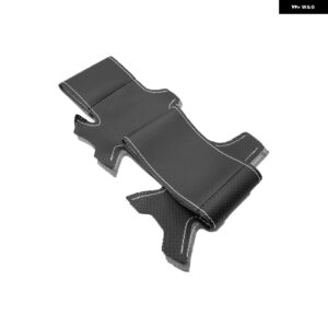 シュコダ オクタヴィア 1999-05 ステアリングホイール カバー穴あきマイクロファイバーレザー インテリア アクセサリー - Black-white line