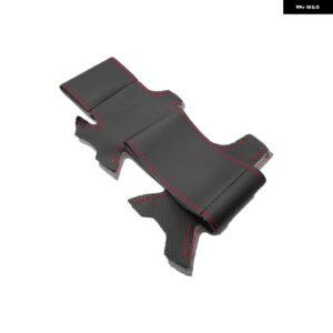 シュコダ オクタヴィア 1999-05 ステアリングホイール カバー穴あきマイクロファイバーレザー インテリア アクセサリー - Black-red line