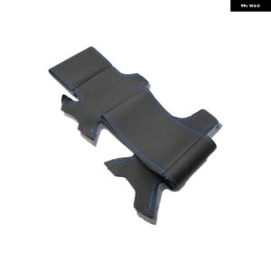 シュコダ オクタヴィア 1999-05 ステアリングホイール カバー穴あきマイクロファイバーレザー インテリア アクセサリー - Black-blue line