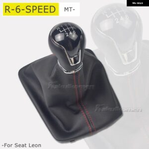 5/6スピード ギア シフト ノブレバー シフター GAITOR BOOT LEON III 3 MK3 2012-17 MT - 6 Speed Red Line