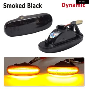 2個 フィアット パンダ 169 グランデ プント INKL EVO DOBLO FIORINO LINEA IDEA ダイナミック LED ウィンカーサイド マーカーライト リピーターランプ - smoked black