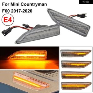 2個 MINI COUNTRYMAN F60 2017-21 スモークダイナミックシーケンシャル LED サイド マーカーライト 流れる ウィンカーランプ - Dynamic Crystal