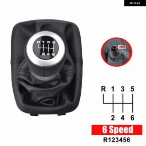 ギア シフト ノブシートアルハンブラ 2000 2001-2010 使用 12MM 5/6スピード シフター マニュアル ギア シフト ノブ GAITOR ブーツ - 6 speed