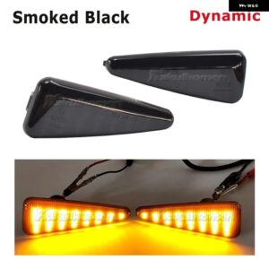ダイナミック LED サイド マーカー ライト ターン シグナル ウインカー ランプ 2 種類 DACIA LOGAN SANDERO I RENAULT STEPWAY THALIA 2008-2011 - smoked black