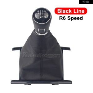 VW AMAROK 2010-18-2022 ギアスティック シフト ノブレザーゲートル ブーツ カバー 車 6速 - Black line