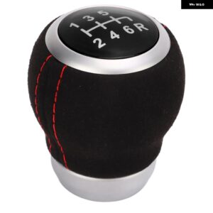 ギアハンドボール人間工学に基づいたスクラッチプルーフ 6スピード シフター ノブスエードレザー耐摩耗性自動車内装部品 - black suede