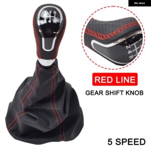 LADA BA3 2101 2102 2103 2104 2105 2106 2107 ギア シフト ノブとゲートル ブーツ カバー インテリア アクセサリー - Red Line With Hole