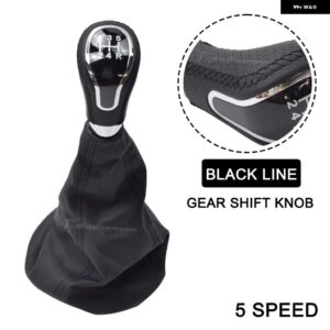 LADA BA3 2101 2102 2103 2104 2105 2106 2107 ギア シフト ノブとゲートル ブーツ カバー インテリア アクセサリー - Black Line-With Hole