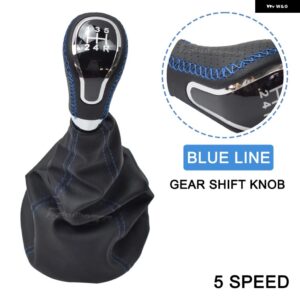 LADA BA3 2101 2102 2103 2104 2105 2106 2107 ギア シフト ノブとゲートル ブーツ カバー インテリア アクセサリー - Blue Line-With Hole