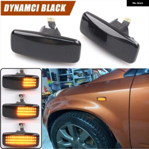 シルフィ ブルーバード サニー ティアナ J31 ムラーノ サイド マーカー ライト シーケンシャル ランプ ダイナミック ウインカー LED カー アクセサリー - Smoked