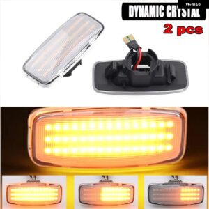 カーアクセサリー LED サイド マーカーライト シーケンシャルランプ ダイナミックウィンカー ライト シルフィ ブルーバードサニー ティアナ J31 ムラーノ - Crystal