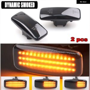 カーアクセサリー LED サイド マーカーライト シーケンシャルランプ ダイナミックウィンカー ライト シルフィ ブルーバードサニー ティアナ J31 ムラーノ - Smoked