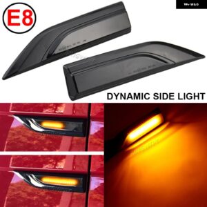2ピース LED ダイナミックサイドマーカーシーケンシャル ウインカーライト VW トランスポーター T6 マルチバンキャディ MK4 2015-2019 ウィンカーライト - Dynamic Smoked Black