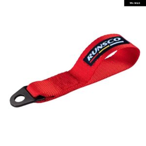 RUNSCO パフォーマンス牽引ストラップ フック強度ナイロン牽引フックロープ トレーラー牽引ストラップ - RS11-Red