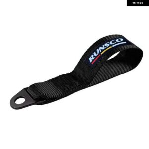 RUNSCO パフォーマンス牽引ストラップ フック強度ナイロン牽引フックロープ トレーラー牽引ストラップ - RS11-Black