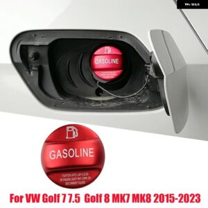 アルミ ガソリン 燃料 タンクキャップ トリム VW ゴルフ 7 7.5 ゴルフ 8 MK7 MK8 2015-2023 ガソリン 装飾オイル フィラー カバー - Red