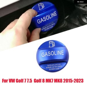 アルミ ガソリン 燃料 タンクキャップ トリム VW ゴルフ 7 7.5 ゴルフ 8 MK7 MK8 2015-2023 ガソリン 装飾オイル フィラー カバー - Blue