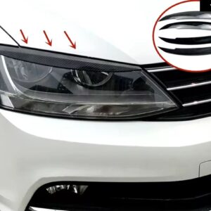 VW ジェッタ MK6 2010-2018 フロント ヘッドランプ ヘッドライト ランプカバー 眉 ヘッドライト アイブロウ トリム - black