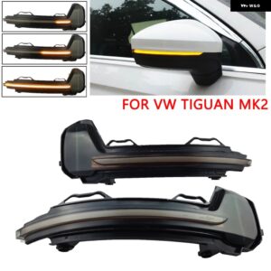 ペア VW ティグアン MK2 2017 2018 2019 トゥアレグ MK3 EU 2019 LED ダイナミック流水ウインカーフラッシュライト ウィンカーランプ - Yellow