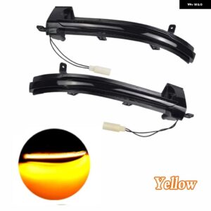 VW トゥアレグ II 7P 2010-2018 LED ダイナミックサイドミラー ウインカーライト ウィンカーアロー 2011-17ペア - Yellow