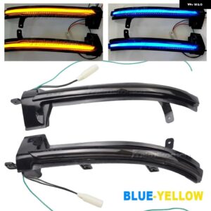 VW トゥアレグ II 7P 2010-2018 LED ダイナミックサイドミラー ウインカーライト ウィンカーアロー 2011-17ペア - Blue-Yellow
