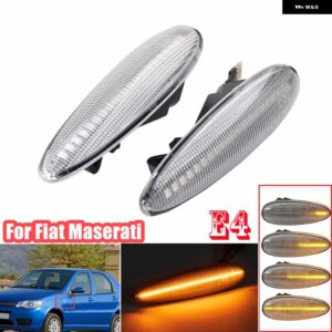 スモーク LED ウィンカーライト フィアット ブラボー マレア クロマ II ストラーダ パリオ アルベア CANBUS フェンダー ウインカー ランプ フリッカー サイ - Dynamic Crystal
