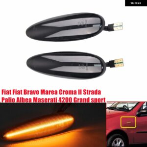スモーク LED ウィンカーライト フィアット ブラボー マレア クロマ II ストラーダ パリオ アルベア CANBUS フェンダー ウインカー ランプ フリッカー サイ - Dynamic Smoked
