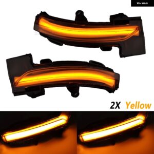 2個 VW TCORSS 2018 2019 2020 ダイナミック LED ウィンカーウインカーミラー フラッシャーライト シュコダ オクタヴィア MK3 A7 5E 2012-2019 - Yellow