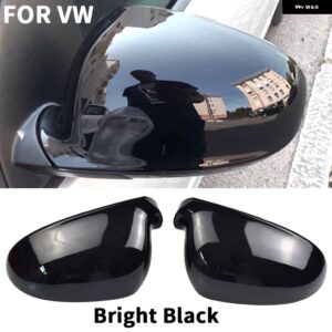 バックミラー カバー キャップ トリム VW ゴルフ 5 MK5 GTI R32 2003 - 2009 リア ウイング ミラー キャップ左 + 右 M スタイル サイド - bright black 2pcs