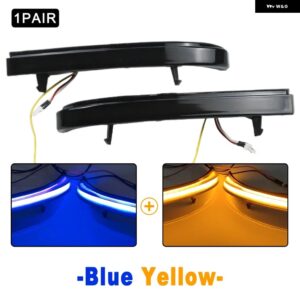 2ピース LED ダイナミックウインカーウィンカー LED LADA プリオラ 2170 バックミラー サイドミラー ライト LADA 矢印ライト - Blue-Yellow